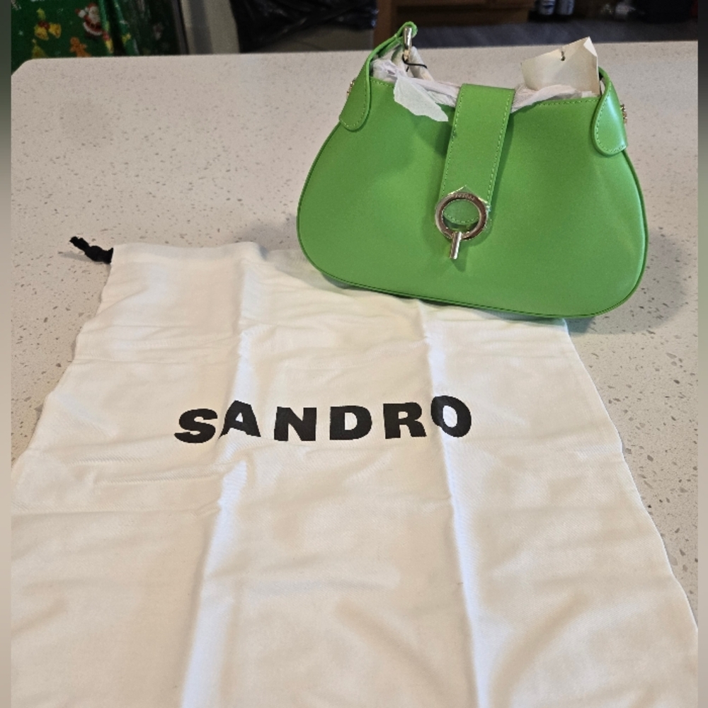 Sandro Sweet Janet Chain Bag Vert Pomme